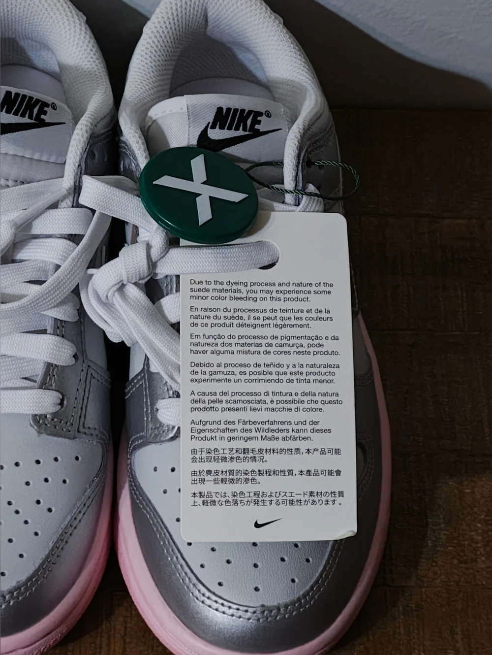 Nike Dunk Low LX 'Metallic Silver Pink Foam' Kid's Size 4Y / Women's 5.5